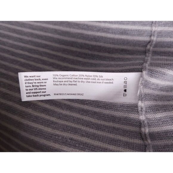 Eileen Fisher Woman Organic Cotton & Silk Striped Sweater Plus 2X Gray $198 - Picture 12 of 13